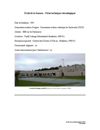 Fiche technique chronologique de l'école de la Samare