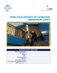 Formulaire d'appréciation du rendement du personnel enseignant de la liste B