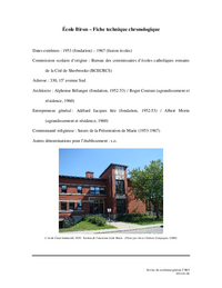 Fiche technique chronologique de l'école Biron