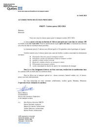Lettre : Procédure de la remise du laissez-passer aux directions des écoles primaires 2023-224