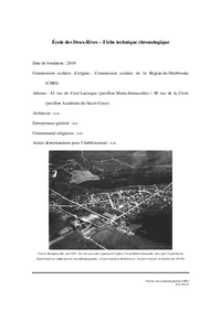 Fiche technique chronologique de l'école des Deux-Rives