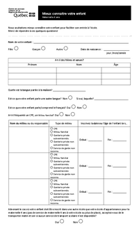 Questionnaire : Mieux connaître votre enfant de la maternelle 4 ans