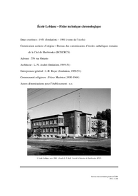 Fiche technique chronologique de l'école Leblanc