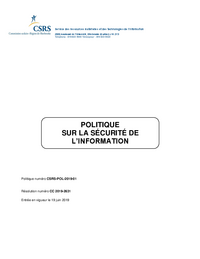 Politique sur la sécurité de l'information