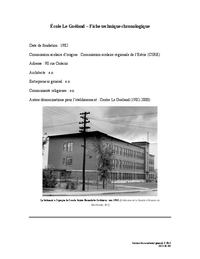 Fiche technique chronologique de l'école Le Goéland