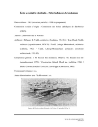 Fiche technique chronologique de l'école secondaire Montcalm