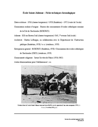 Fiche technique chronologique de l'école Sainte-Julienne