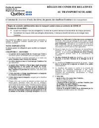 Règles de conduite relatives au transport scolaire