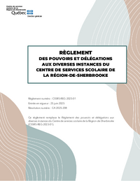 Règlement des pouvoirs et délégations aux diverses instances du CSSRS