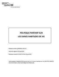 Politique portant sur les saines habitudes de vie