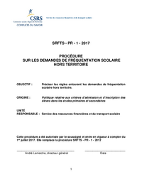 Procédure sur les demandes de fréquentation scolaire hors territoire