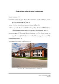 Fiche technique chronologique de l'école Brébeuf