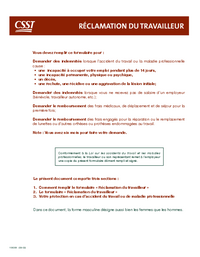 Formulaire de réclamation du travailleur pour demander des indemnités ou le remboursement
