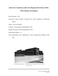 Fiche technique chronologique de l'Atelier de la CSRS