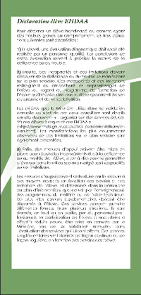 Brochure : Déclaration élève EHDAA