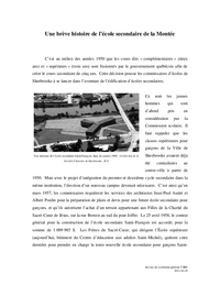 Une brève histoire de l’école secondaire de la Montée