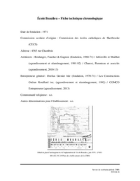 Fiche technique chronologique de l'école Beaulieu