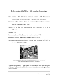 Fiche technique chronologique de l'école secondaire Saint-Michel