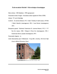 Fiche technique chronologique de l'école secondaire Mitchell