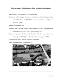 Fiche technique chronologique de l'école secondaire Saint-François