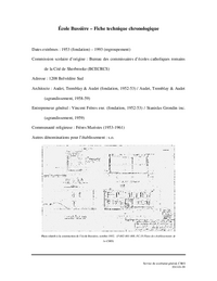 Fiche technique chronologique de l'école Bussière