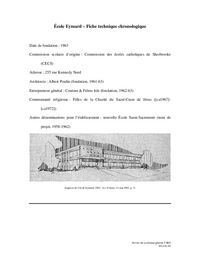 Fiche technique chronologique de l'école Eymard