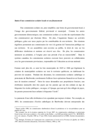 Histoire CSSRS : Statut d’une commission scolaire locale et son financement