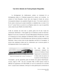 Une brève histoire de l’école primaire Desjardins