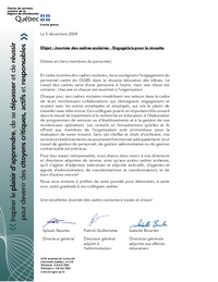 Lettre : Journée des cadres scolaires 2024