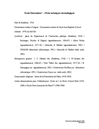Fiche technique chronologique de l'école Desranleau