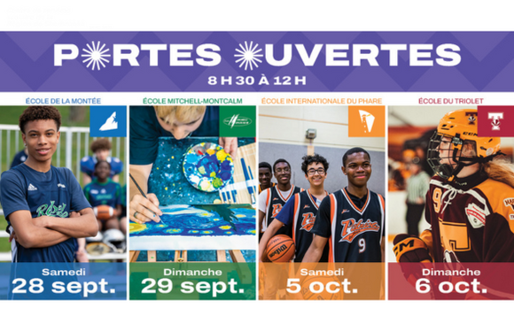 Portes ouvertes 2024 des écoles secondaires : de la Montée, Mitchell-Montcalm, Internationale du Phare et du Triolet
