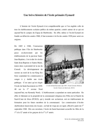 Une brève histoire de l’école primaire Eymard