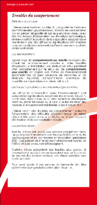 Brochure : Troubles du comportement