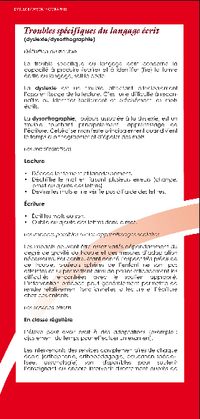 Brochure : Troubles spécifiques du langage écrit (dyslexie/dysorthographie)