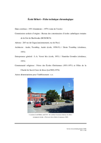 Fiche technique chronologique de l'école Hébert
