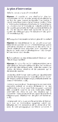 Brochure : Le plan d'intervention