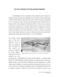 Une brève histoire de l’école primaire Beaulieu