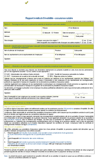 Formulaire de rapport médical d'invalidité - assurance salaire