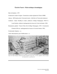 Fiche technique chronologique de l'école du Touret