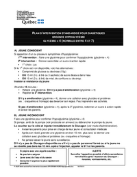 Plan d'intervention : Diabète (type 1 - hypoglycémie)