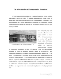 Une brève histoire de l’école primaire Desranleau 