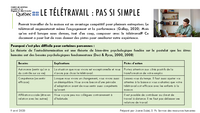 Capsule - Le télétravail : pas si simple