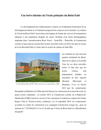 Une brève histoire de l’école primaire du Boisé-Fabi 