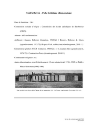 Fiche technique chronologique du Centre Bowen