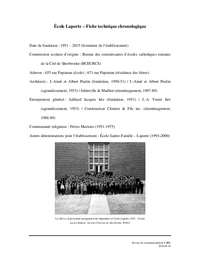 Fiche technique chronologique de l'école Laporte