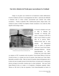 Une brève histoire de l’école pour raccrocheurs Le Goéland 