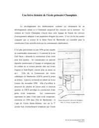Une brève histoire de l’école primaire Champlain