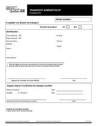 Formulaire de transfert administratif
