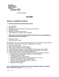 Plan d'intervention : Asthme