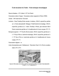 Fiche technique chronologique de l'école secondaire du Triolet